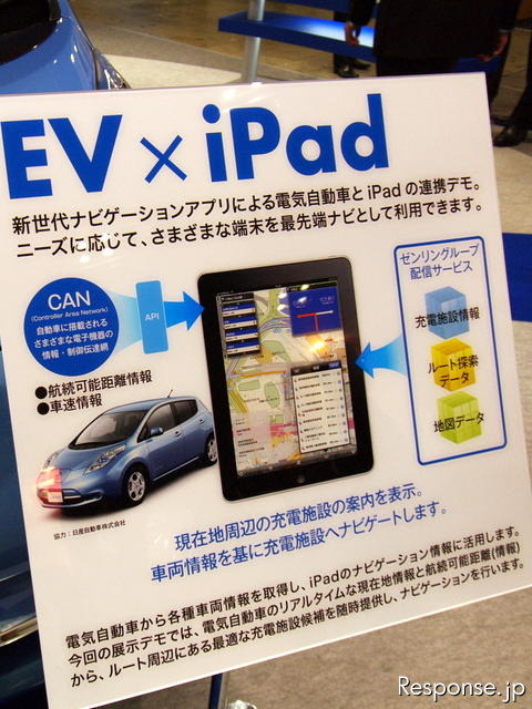 【スマートフォン＆モバイルEXPO】EVのCAN情報を取得してタブレットでナビ…ゼンリンデータコム