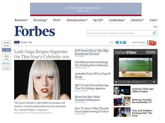 「Forbes」ホームページ