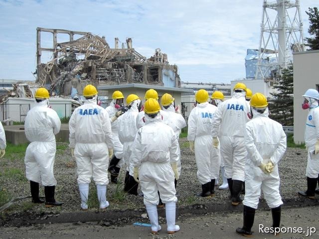 IAEA福島訪問（5月27日）。福島第一原子力発電所、3号機付近