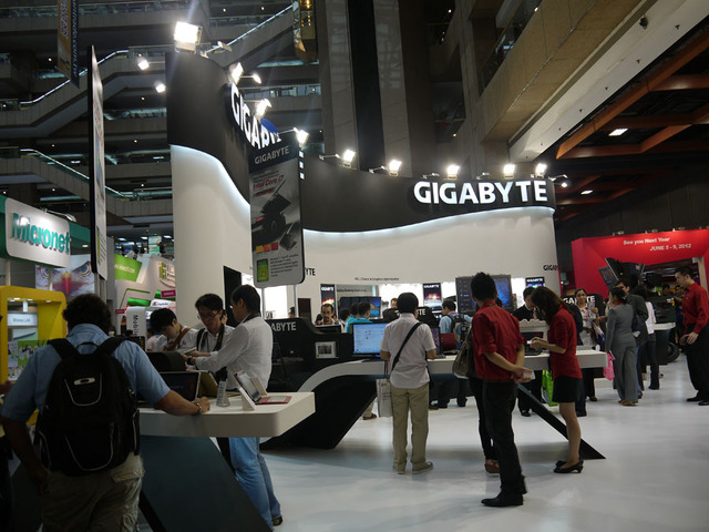 世貿中心会場で存在感を示していたGIGABYTE