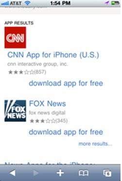 「News Apps」（ニュースアプリ）で検索したアプリ