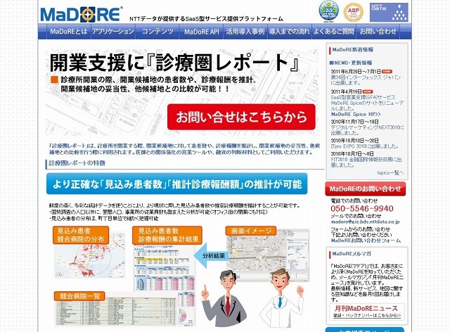 「MaDoRE 診療圏レポート」紹介サイト（画像）