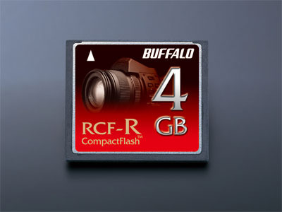 　バッファローは、高速コンパクトフラッシュ製品「RCF-Rシリーズ」に容量4GBの「RCF-R4G」を追加した。価格はオープンプライスで、同社による市場想定価格は54,000円前後。出荷予定時期は6月中旬。