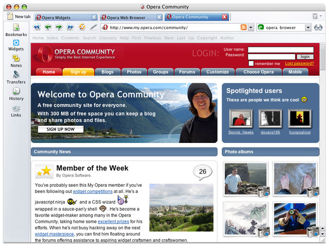 　Opera Softwareは、Webブラウザーの「Opera 9」の正式版をリリースした。「BitTorrent」やウィジェットを搭載したのが特徴。対応OSはWindows、Mac OS X、Linuxなど。また、日本語や英語のほか、合計25か国語が同時にリリースされた。