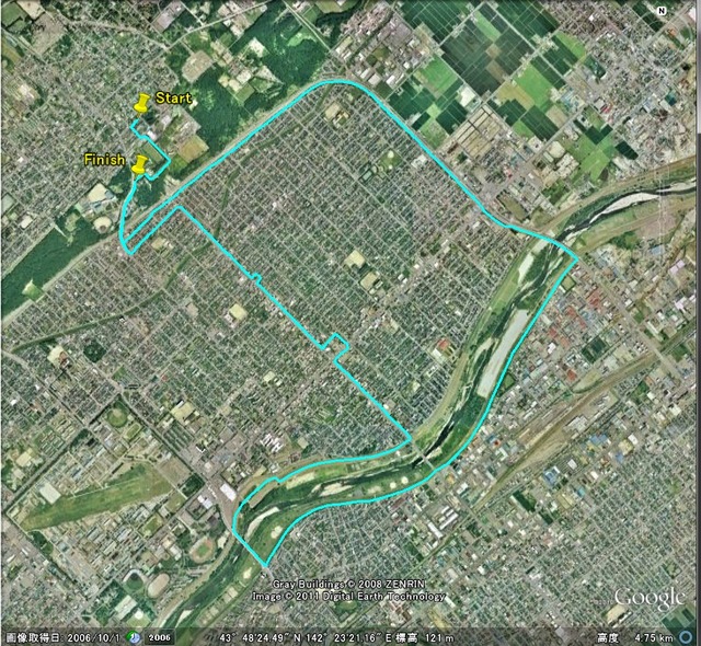 移動した軌跡をGoogle Earthで表示するイメージ