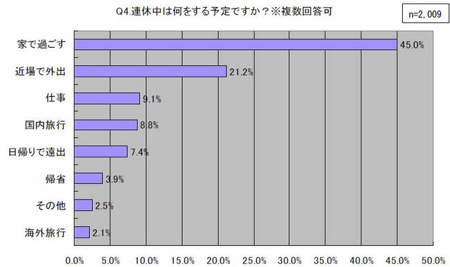 連休中は何をする予定ですか？