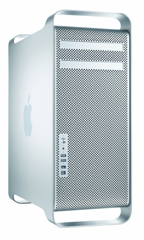 　アップルコンピュータは、デスクトップワークステーション「Mac Pro」を発表した。「Power Mac」シリーズのCPUをIntelアーキテクチャーに置き換えたものだ。すべてのモデルでデュアルコアの「Intel Xeon」を2つ搭載し、クアッドコアを実現している。