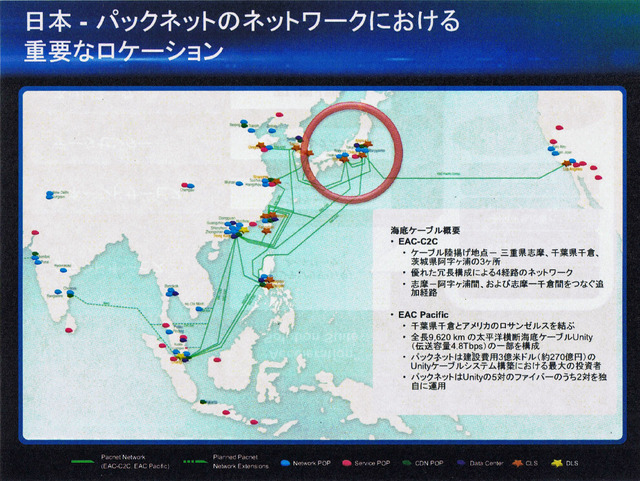 日本はパックネットのネットワークにおける重要なロケーション