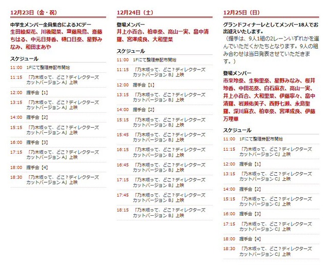 イベント登場メンバー