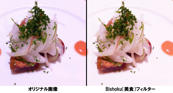Bishoku(美食)フィルター使用イメージ