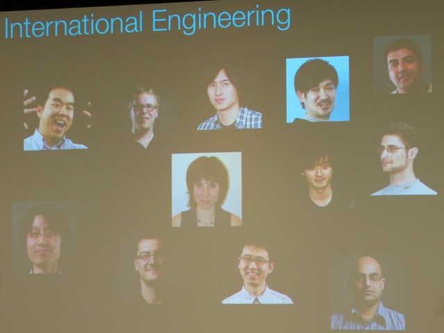 蓑輪氏の所属する開発チーム。人種も年齢もばらばらだという