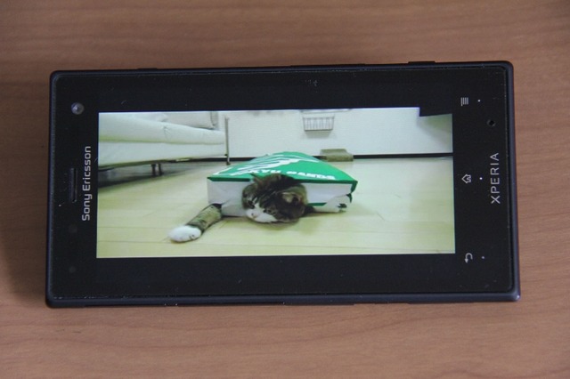 同じコンテンツを3Gで視聴。フレーム数を圧縮しているため画面の上下が削られたような状態となる