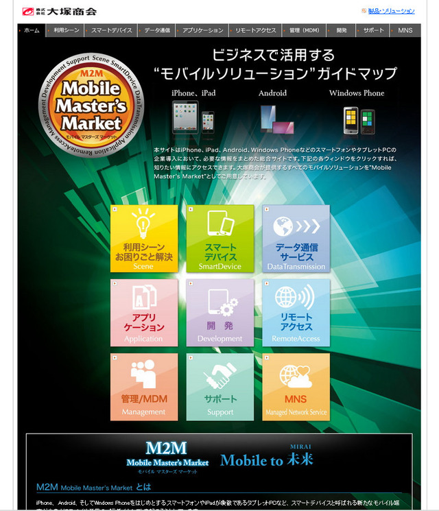 大塚商会のモバイルソリューションガイドマップ