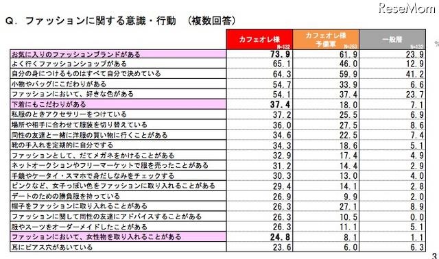 ファッションに関する意識・行動