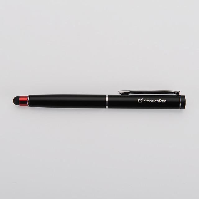 「iPad・タブレットPCタッチペン（クリップ付き・細いペン先・ブラック）　200-PEN013」