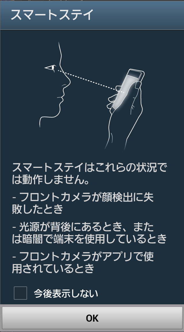 目の動きを認識してディスプレイが消灯し、画面を見ている間はディスプレイが点灯する。