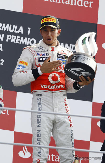 2012年イタリアGPで優勝したルイス・ハミルトン（マクラーレン）