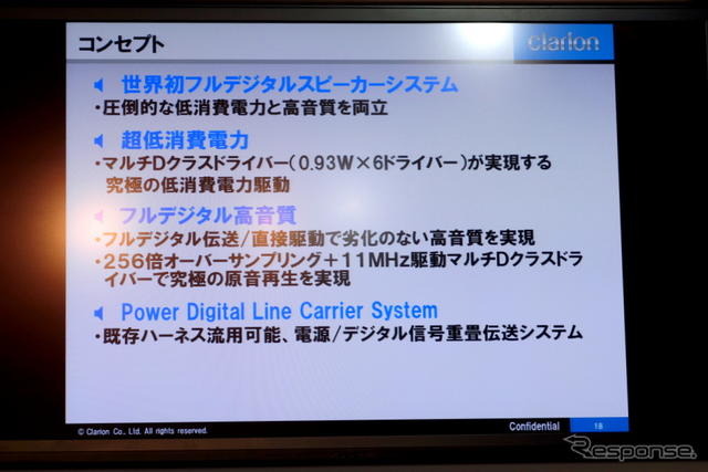 【CEATEC 12】低消費、低電圧フルデジタルスピーカーシステム…クラリオン