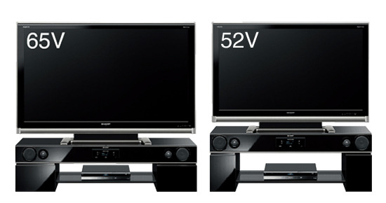 AN-ACR1（左）とAN-ACS1（右） 写真は液晶テレビAQUOSとハイビジョンレコーダーを組み合わせた例