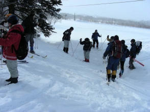 演習林でのスキー環境学習