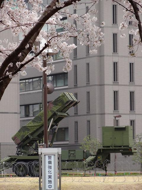 今年4月の飛翔体発射時にも今回と同様、防衛省本庁内にパトリオットPAC3が配備されている。