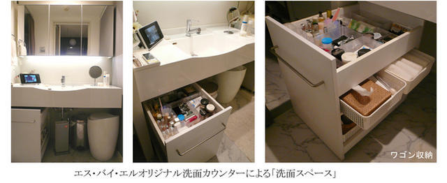 エス・バイ・エルオリジナル洗面カウンターによる「洗面スペース」設置例