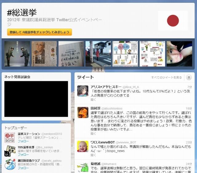 衆議院議員総選挙のTwitter公式イベントページ