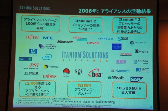 2006年の活動報告で市場拡大やプロセッサの性能アップを紹介