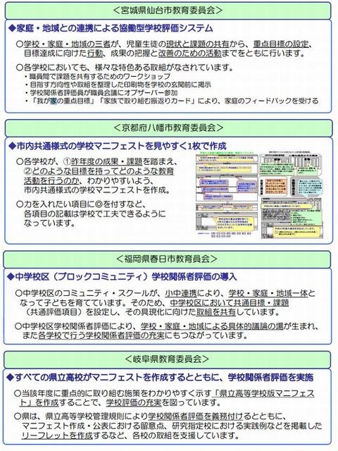 学校評価の実効性を高める取組み例