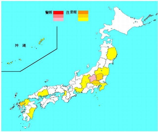 インフルエンザ流行レベルマップ