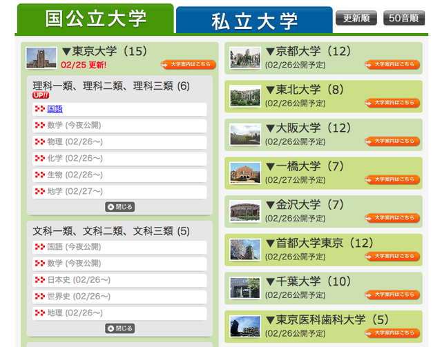 東進、東大の解答速報