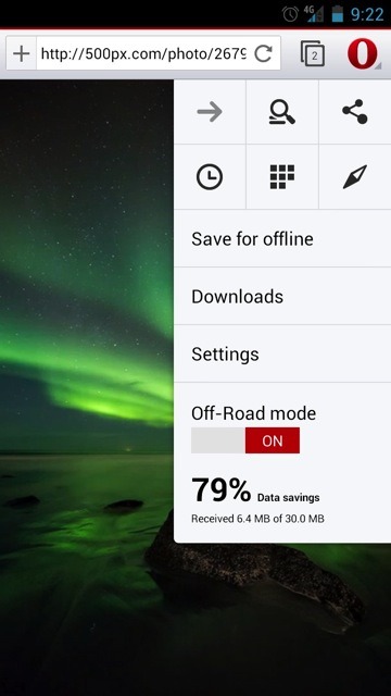 Opera for Android、Off-Road