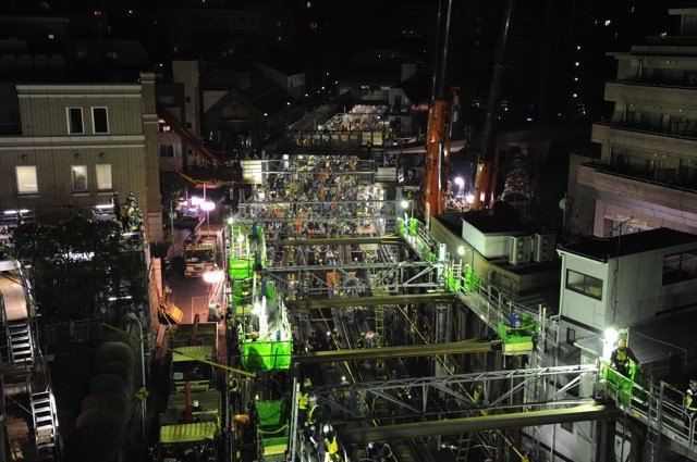 東横線渋谷-代官山間の地下化切替工事（代官山）