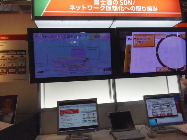 SDN/ネットワーク仮想化への取り組みを紹介していた富士通ブース