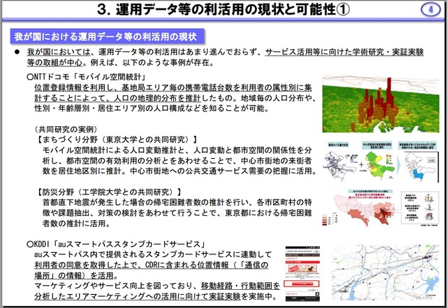 運用データ等の利活用の現状と可能性（「報告書」概要より）