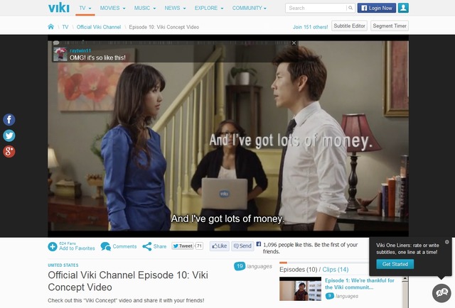 「viki」は、視聴者がビデオストリーミングに字幕を付けられる
