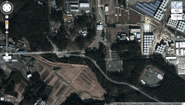 福島第一原子力発電所近辺（衛星写真）