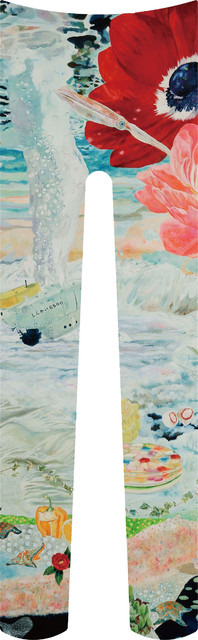 画家の池平徹兵とペインティングアーティストの田中紗樹による「ワンピースとタイツ」の新作タイツ