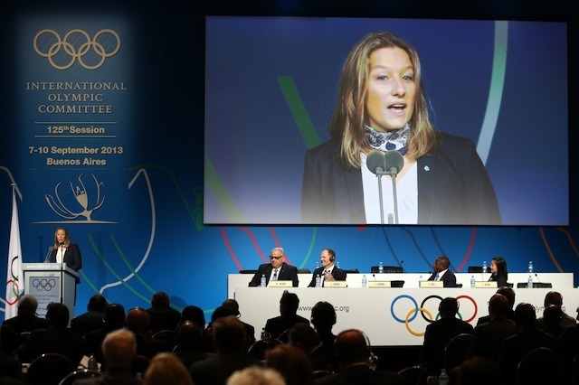 IOC総会でのレスリングのプレゼンテーション　(C) Getty Images