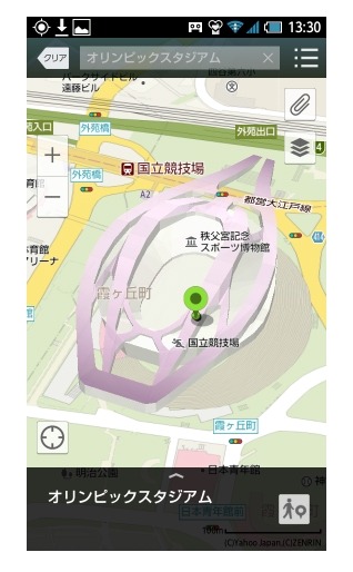 Android版アプリでは、建設予定の施設を3Dで表示