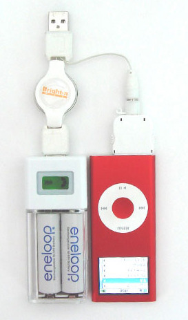 iPod nanoと接続した「BI-LCDBT」