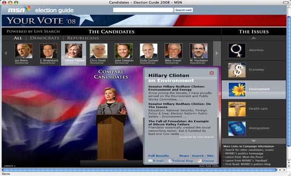 2008年大統領選のサイト
