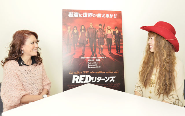映画『REDリターンズ』について語るLiLiCo（左）、麻里奈（右）／写真：熊谷仁男