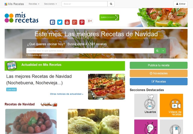 「Mis Recetas」サイト