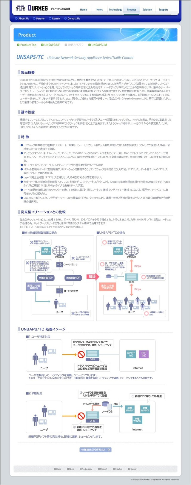 UNSAPS/TCのページも同様に見やすくなっている