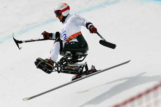 ソチ冬季パラリンピック、アルペンスキー男子滑降座位、狩野亮選手　(c) Getty Images