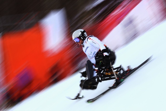 ソチ冬季パラリンピック、アルペンスキー男子回転座位、森井大輝選手　(c) Getty Images