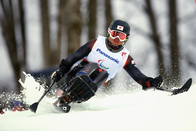 ソチ冬季パラリンピック、アルペンスキー男子回転座位、狩野亮選手　(c) Getty Images