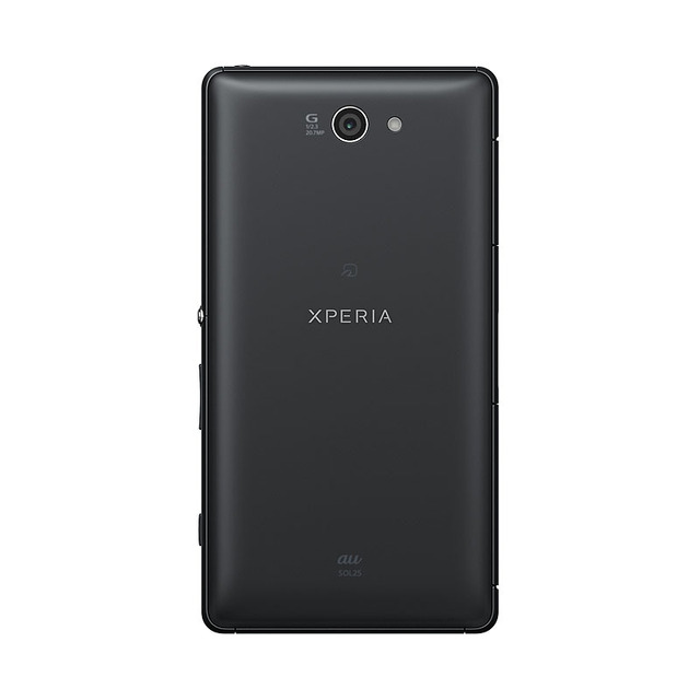 「Xperia ZL2 SOL25」ブラックモデル背面