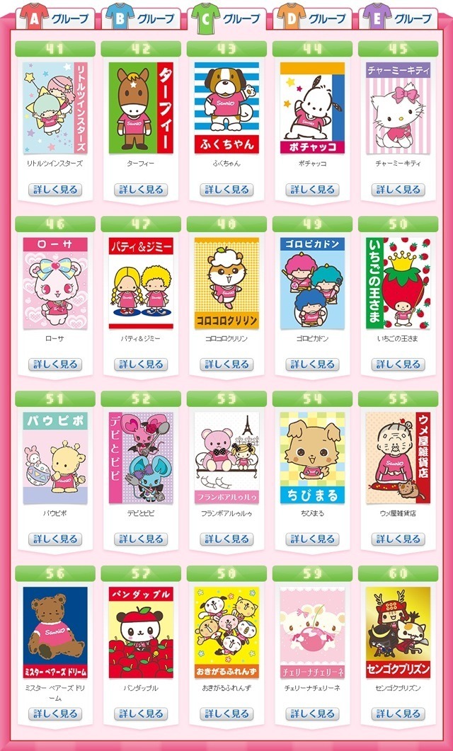 Cグループ　（C)'14  SANRIO CO.,LTD.   （C)2011 tv asahi・SANRIO （C)'08,'14 SANRIO/SEGATOYS   S・S/W・TX・JLPC